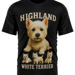 Camiseta Highland White Terrier negra