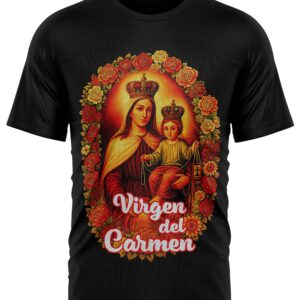Camiseta Virgen del Carmen 2 semitono negra